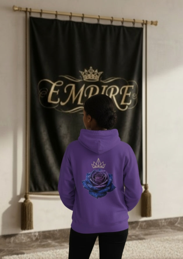EMPIRE Crown Rose Hoodie — Elegant Women's Premium Hoodie