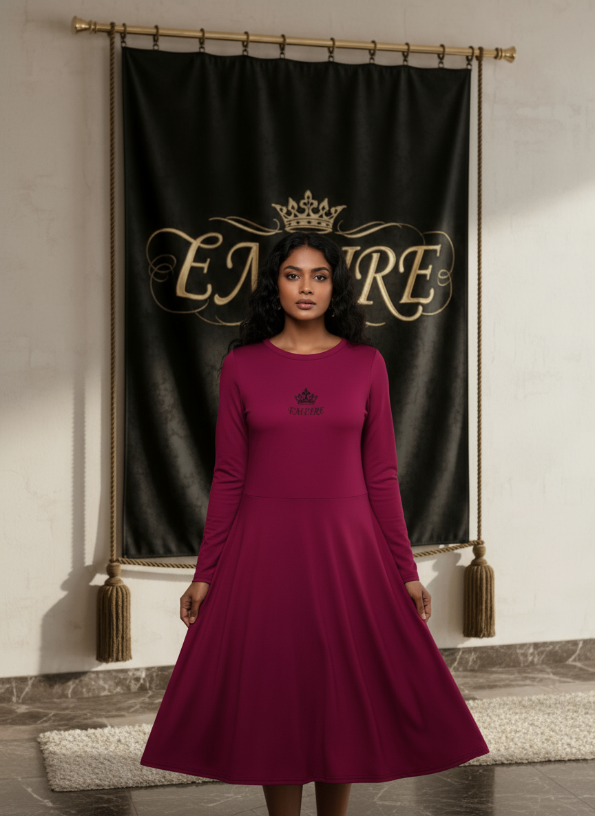 Robe EMPIRE bordeaux femme - Vue de face