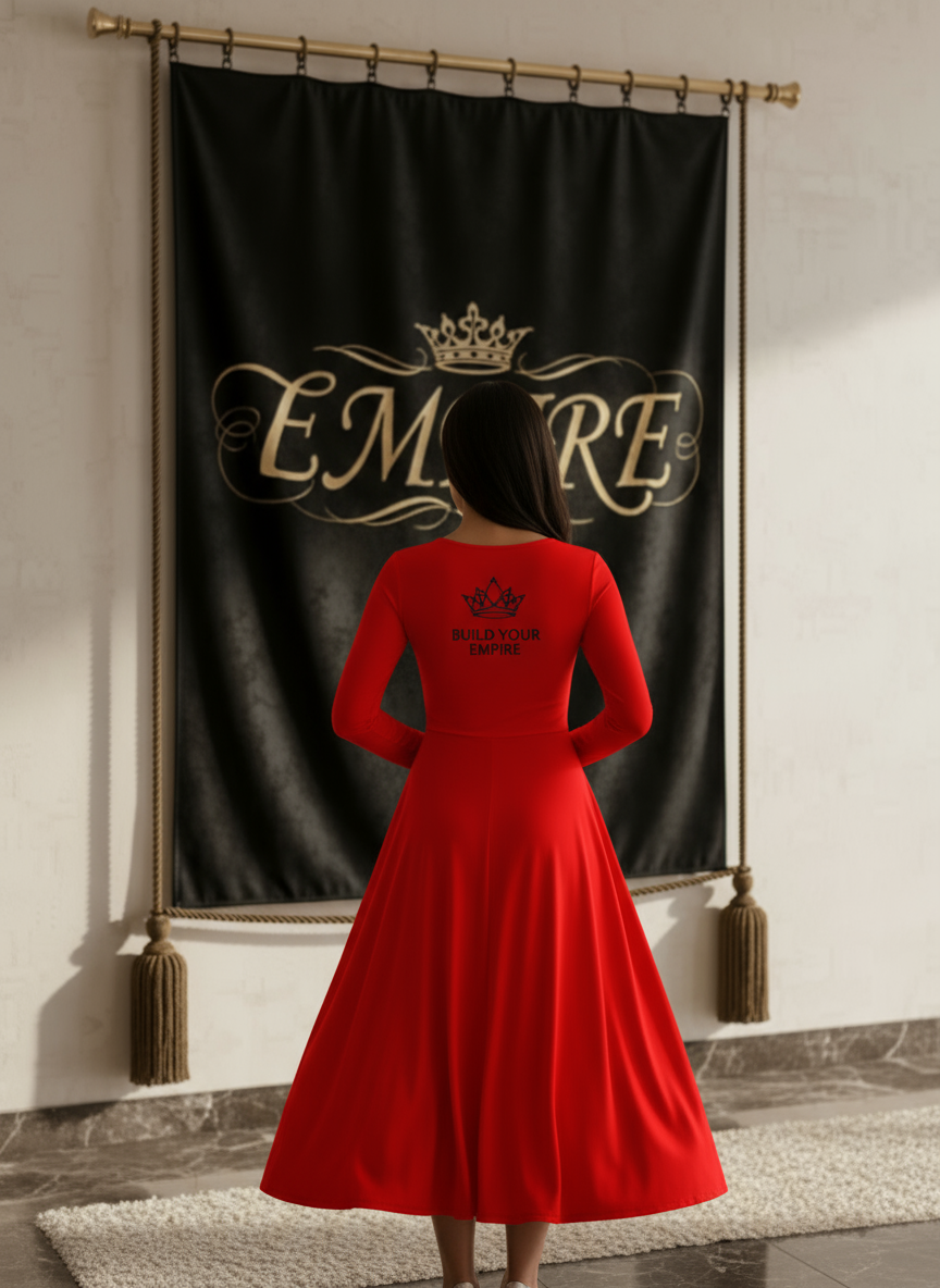 Robe EMPIRE rouge - Vue de dos