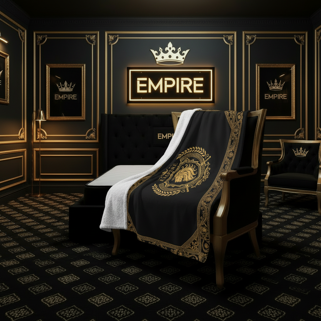 Sherpa Fleece Blanket on Empire Palace Chair - Corrected