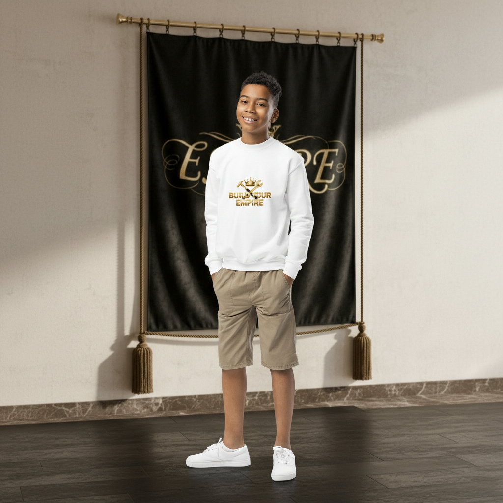 Sweatshirt blanc Build Your EMPIRE - Vue de face