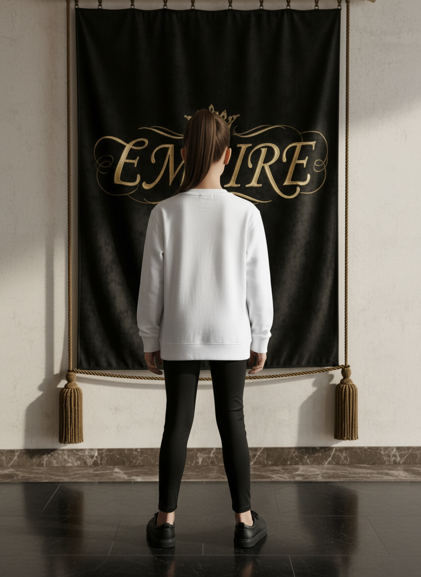 Sweatshirt blanc EMPIRE couronne florale - Vue de dos