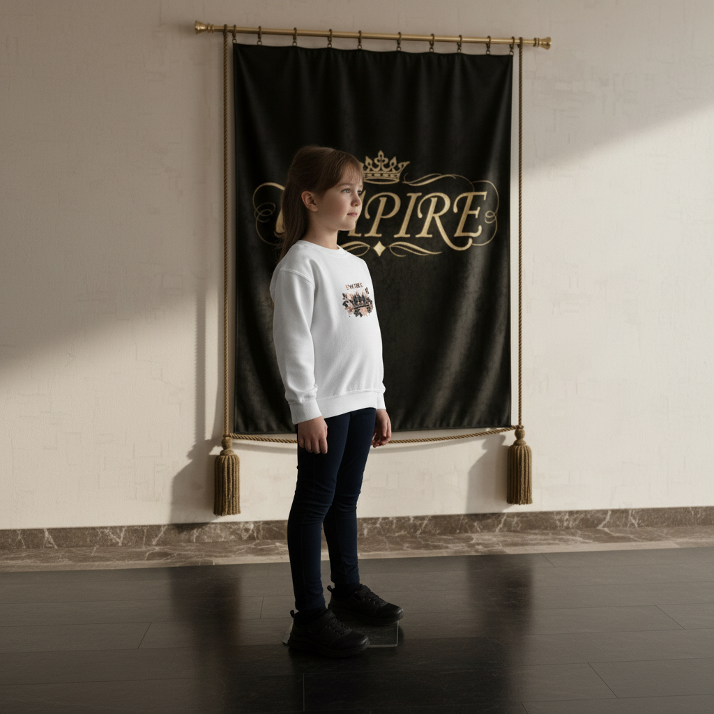 Sweatshirt blanc EMPIRE couronne florale - Vue de profil