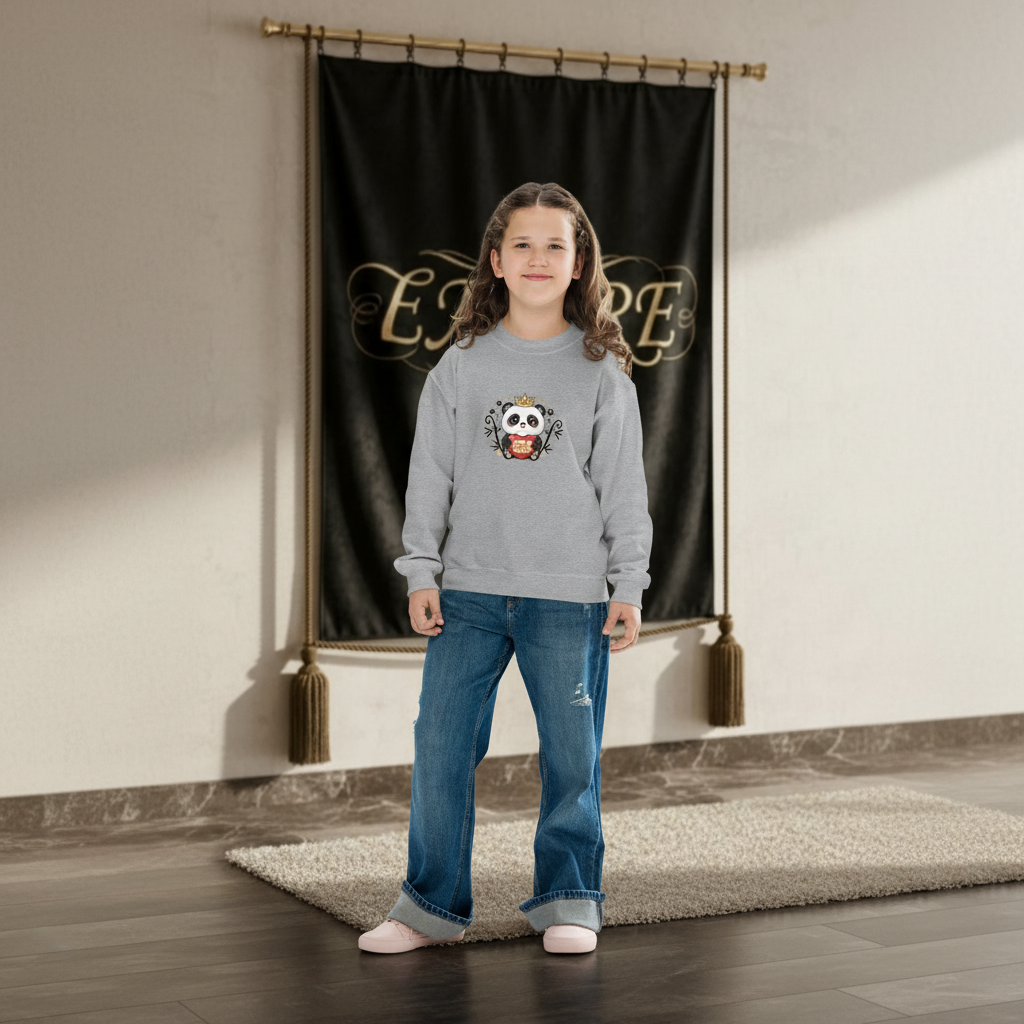 Sweatshirt gris panda EMPIRE - Vue de face