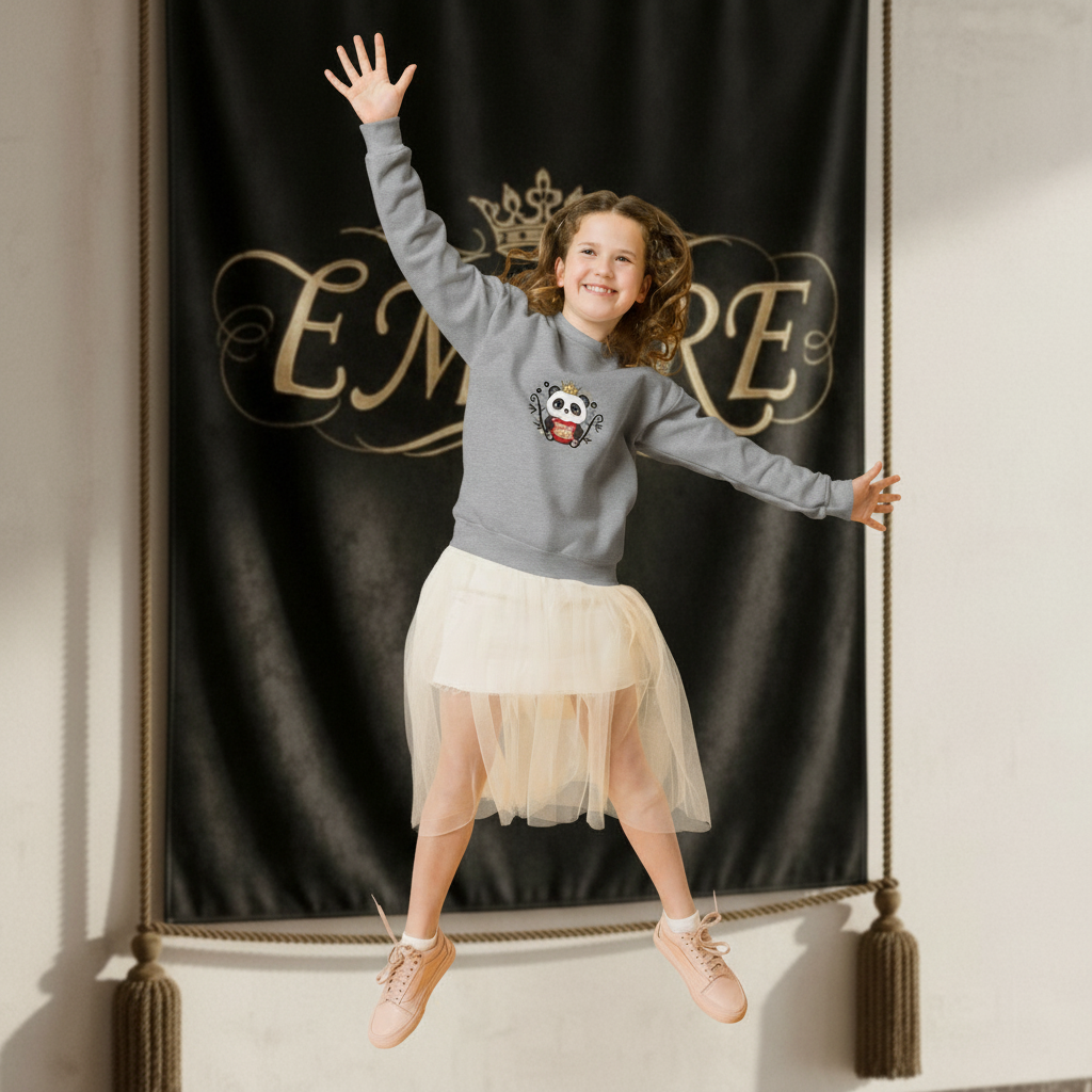 Sweatshirt gris panda EMPIRE - Vue dynamique