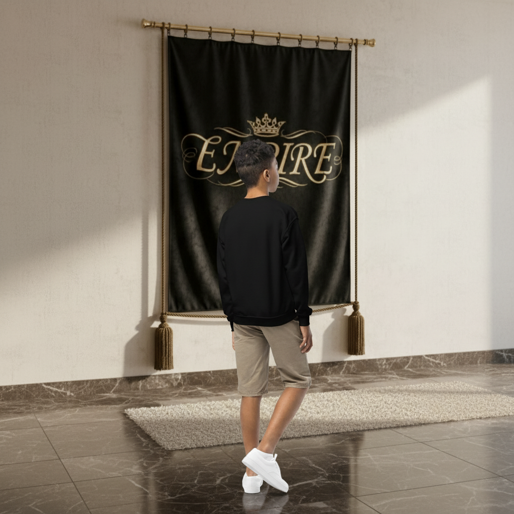 Sweatshirt noir EMPIRE lion - Vue de dos