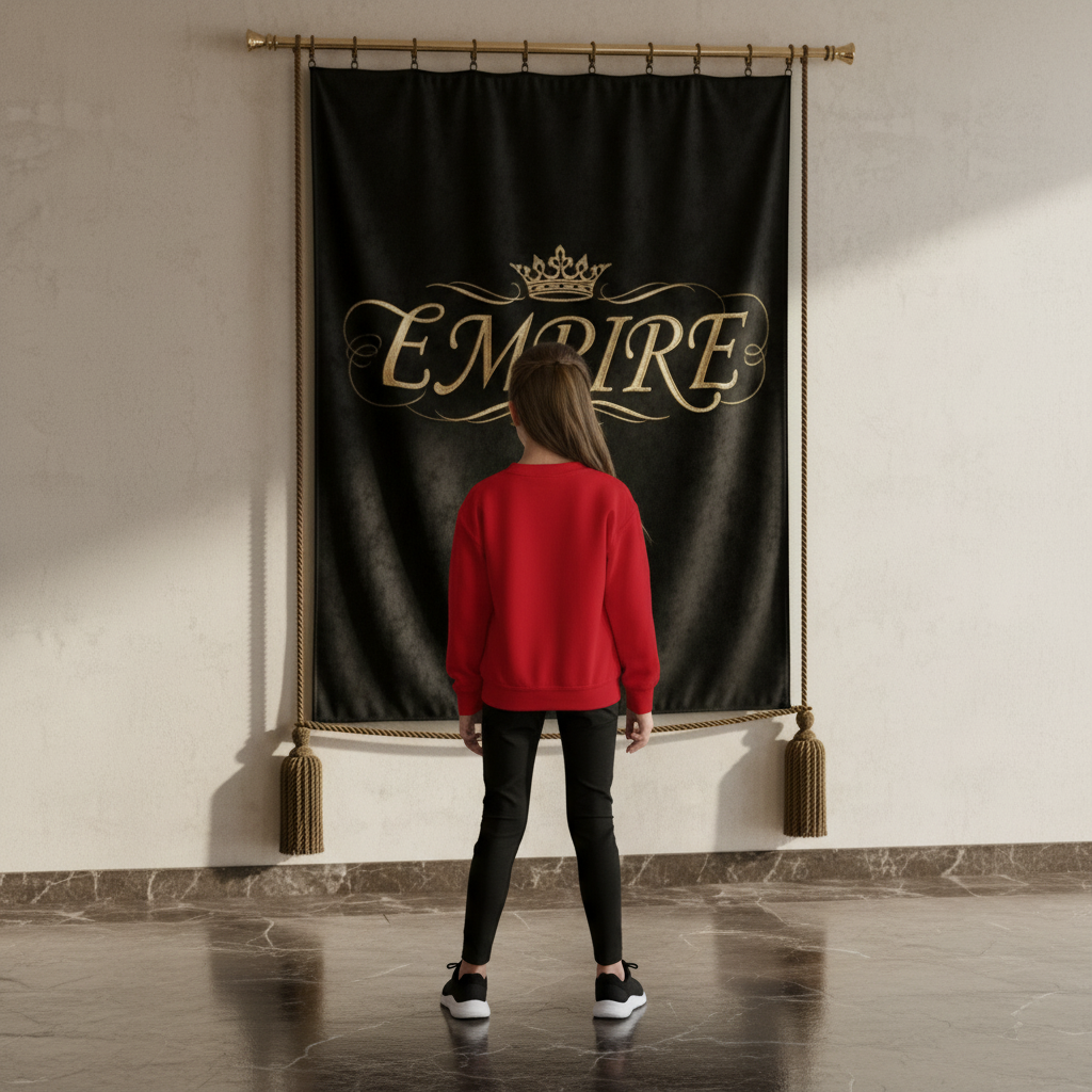 Sweatshirt rouge EMPIRE tiare - Vue de dos