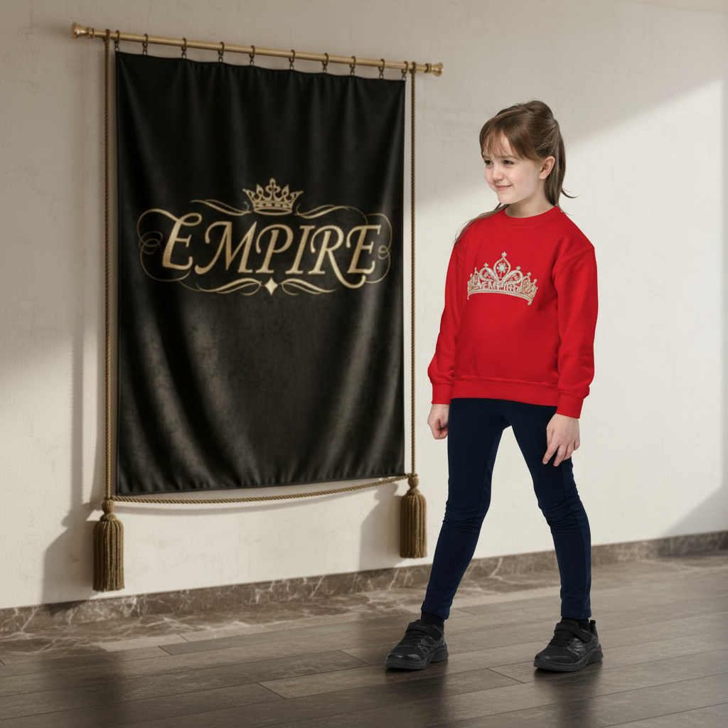 Sweatshirt rouge EMPIRE tiare - Vue de profil