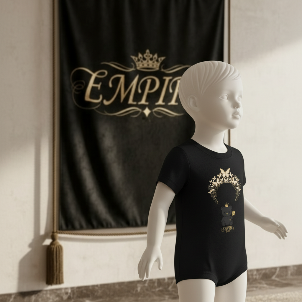 T-shirt bébé fille ourson papillons EMPIRE - Vue de profil