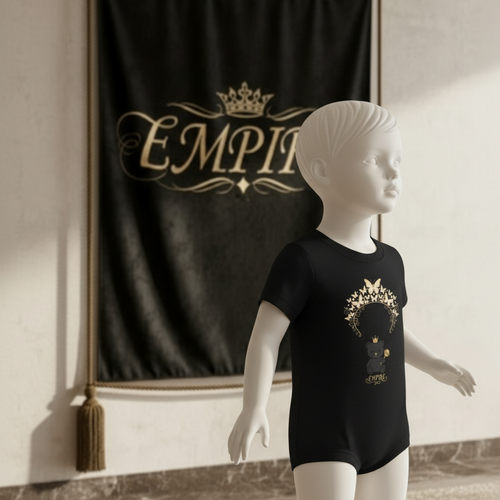 T-shirt bébé fille ourson papillons EMPIRE - Vue de profil