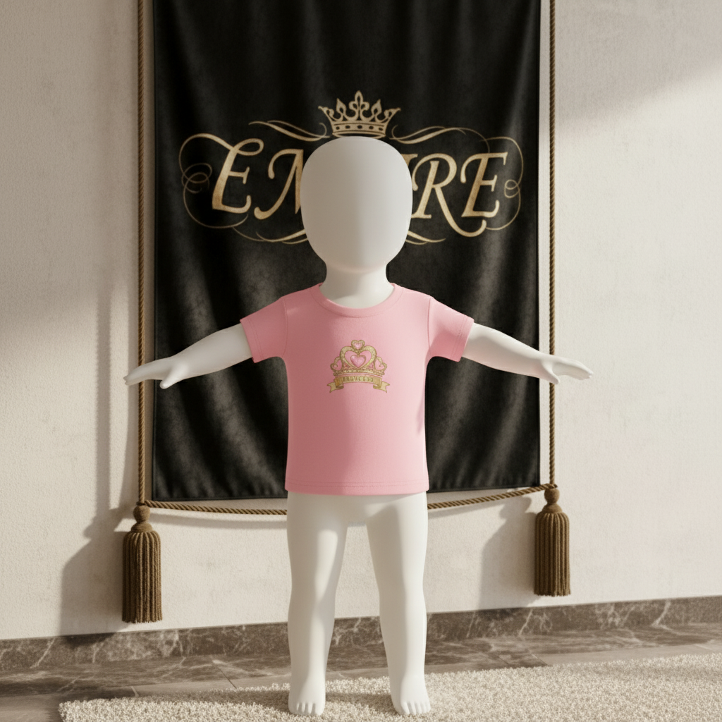 T-shirt bébé fille PRINCESS - Vue de face corrigée