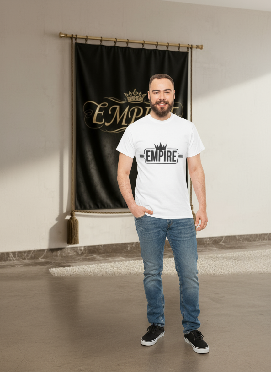 T-shirt blanc EMPIRE avec mur et sol