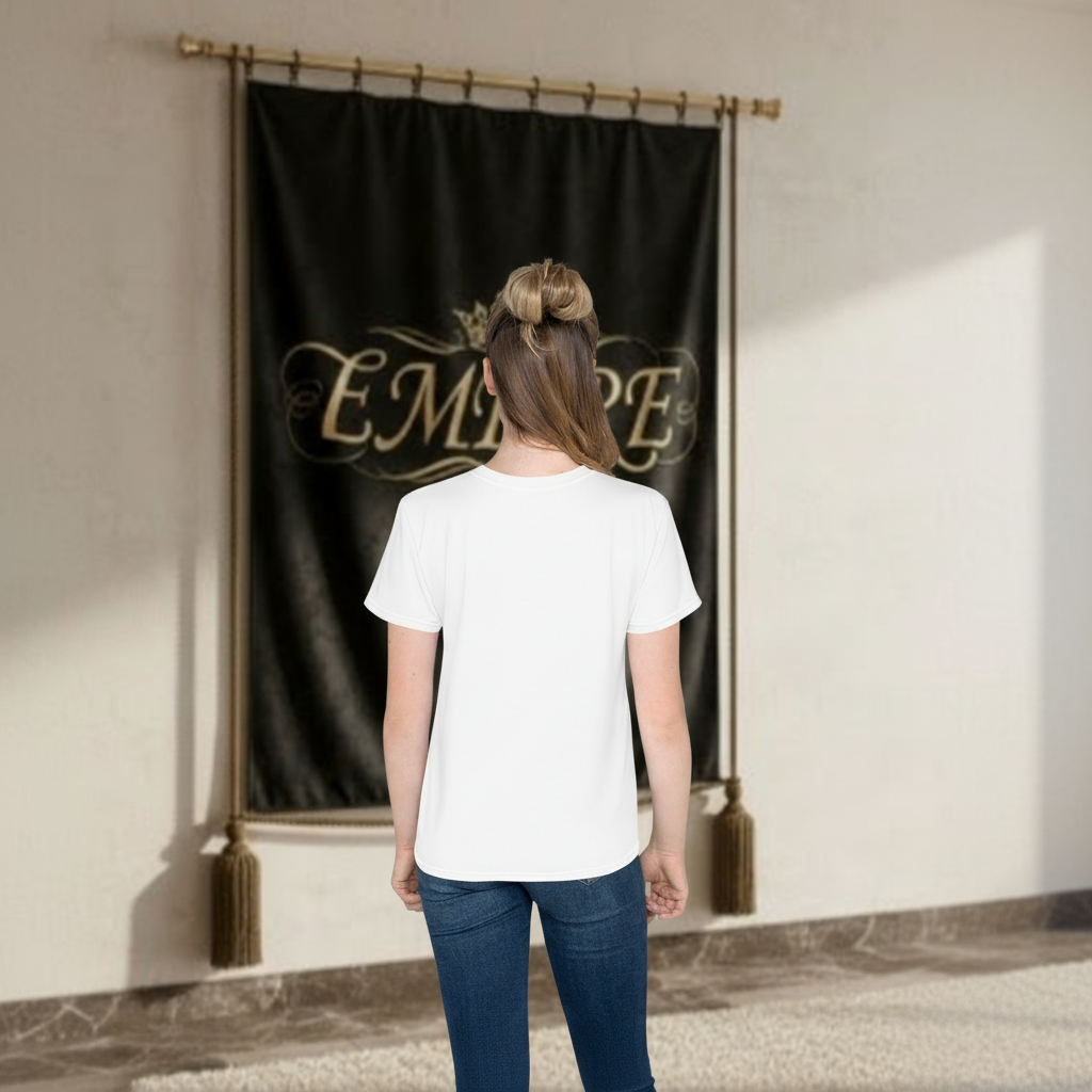 T-shirt blanc EMPIRE cadre baroque - Vue de dos