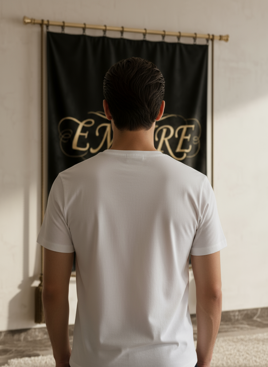 T-shirt blanc EMPIRE graffiti homme vue de dos
