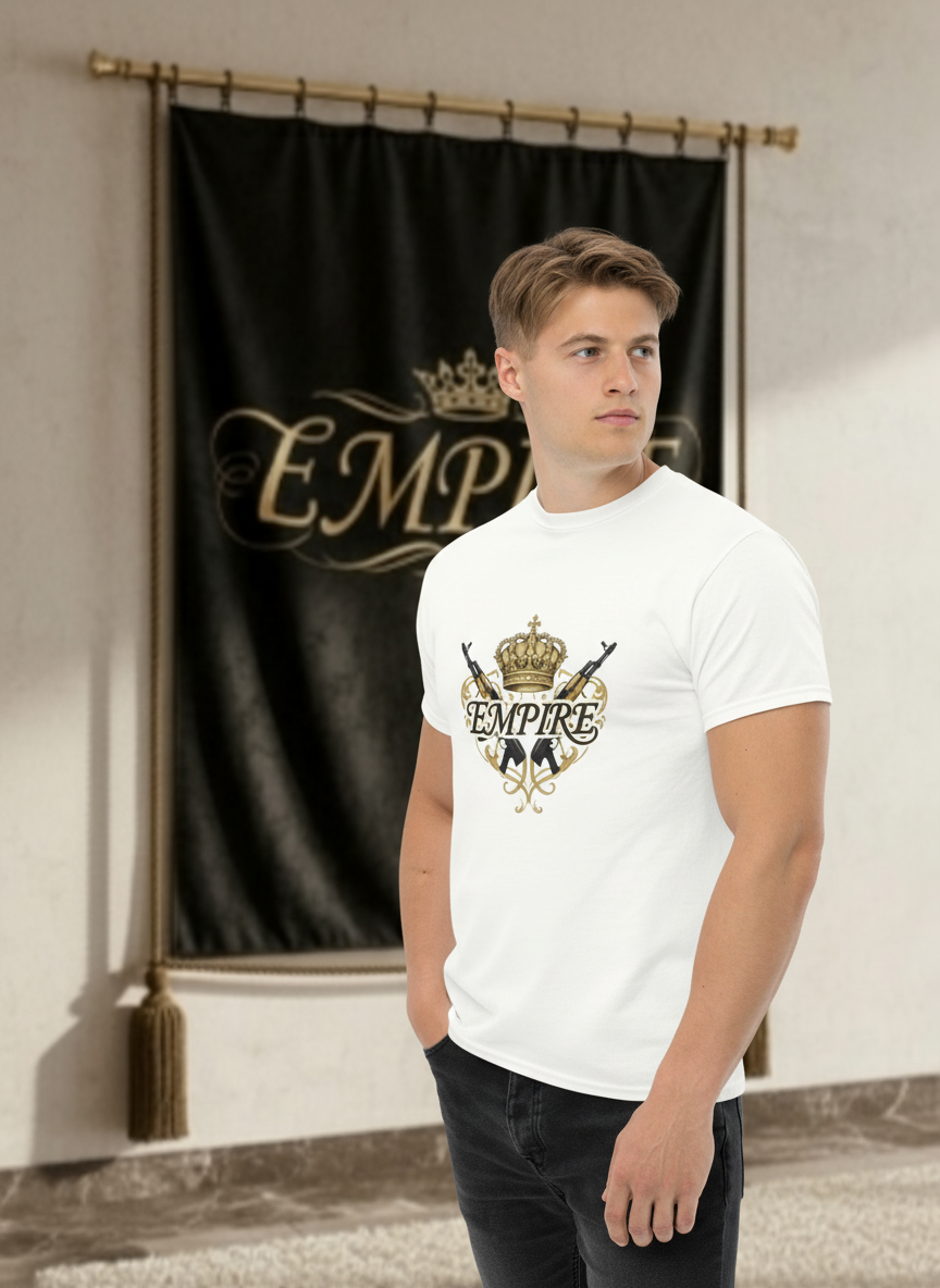 T-shirt blanc EMPIRE homme vue profil