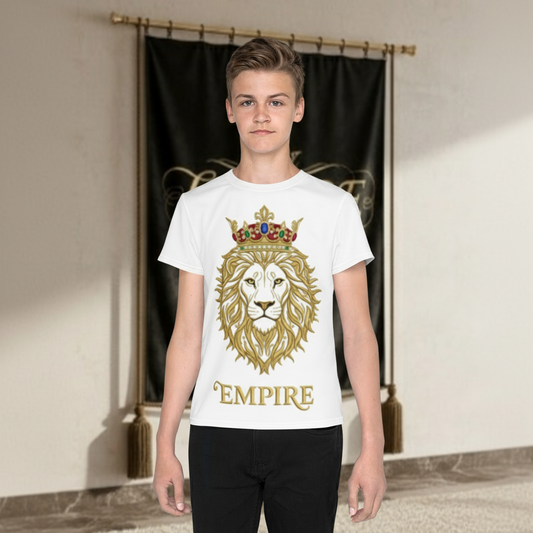 T-shirt blanc EMPIRE lion - Vue de face