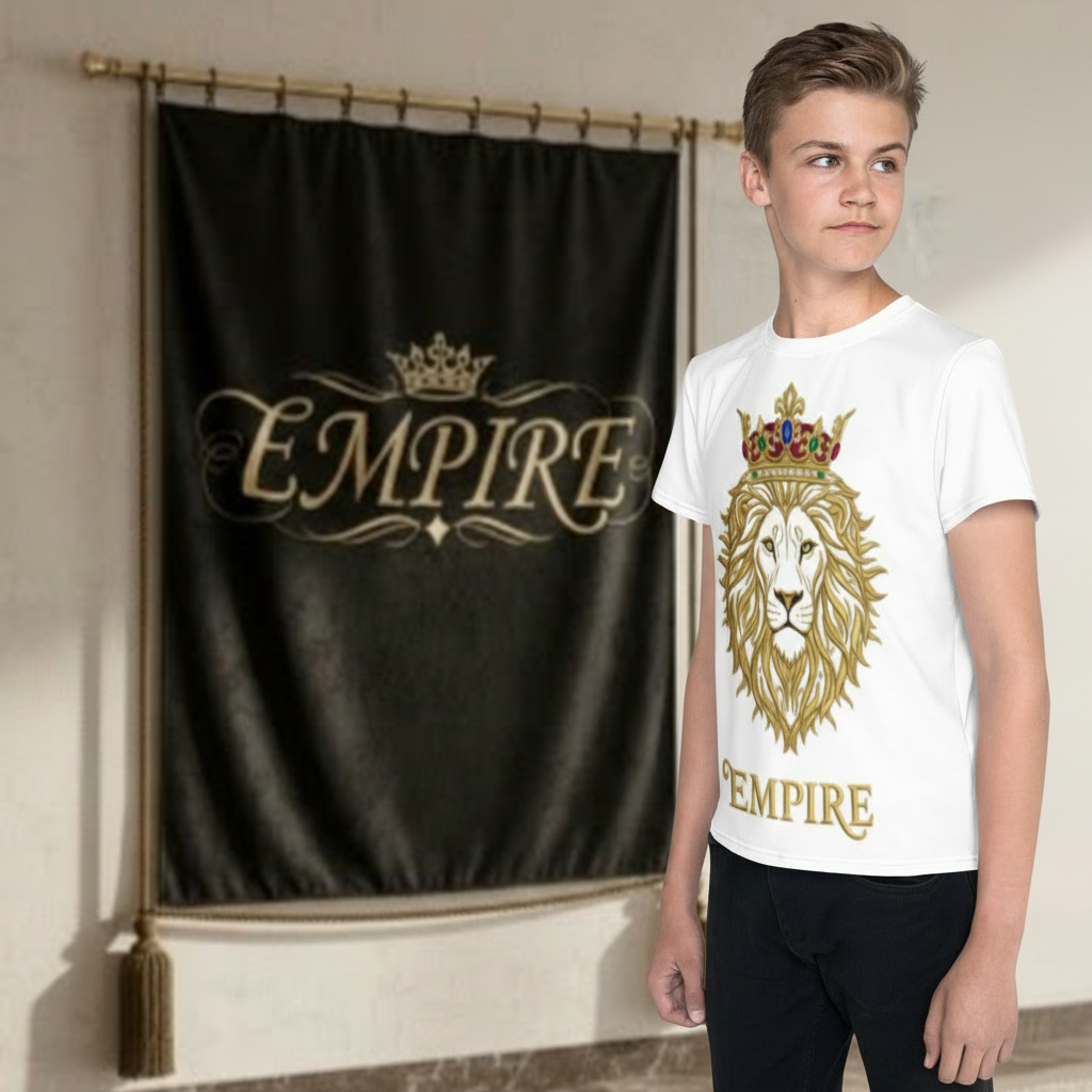 T-shirt blanc EMPIRE lion - Vue de profil