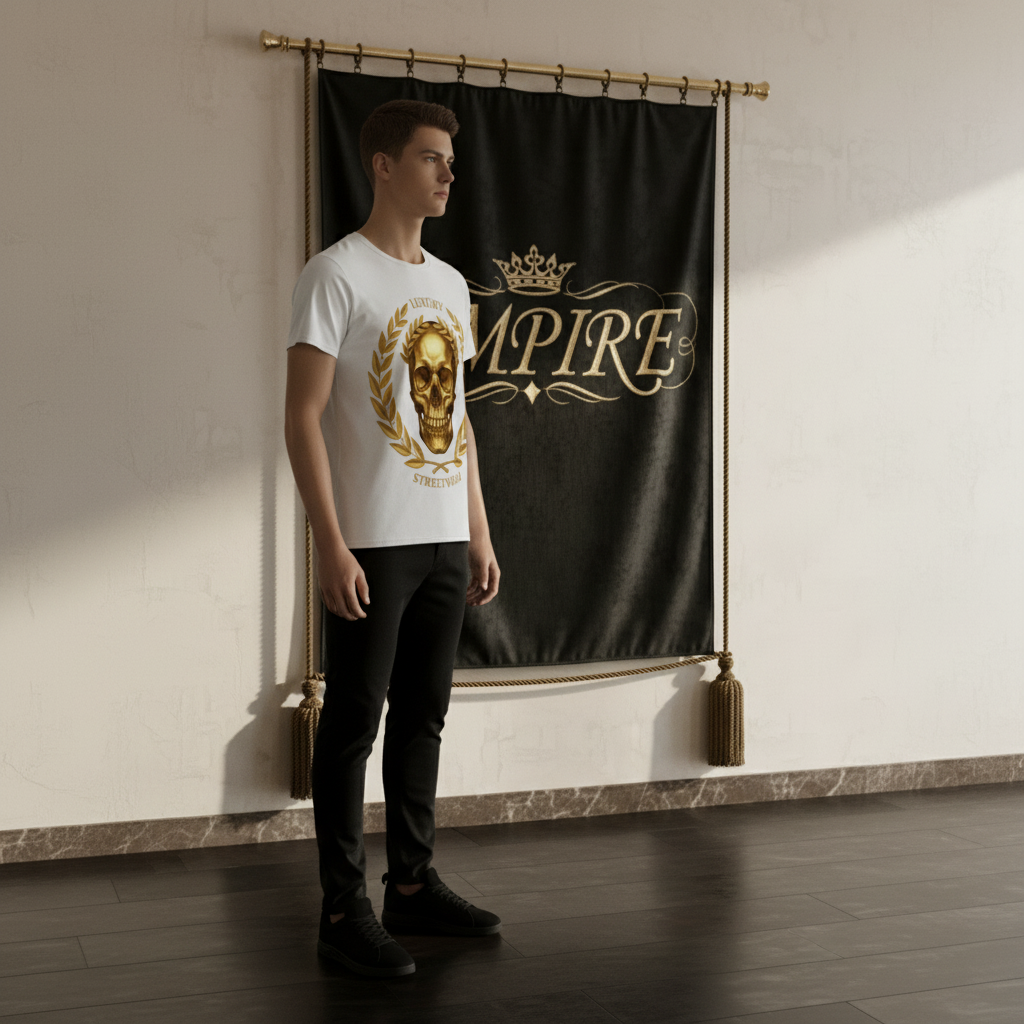 T-shirt blanc Luxury Streetwear - Vue de profil