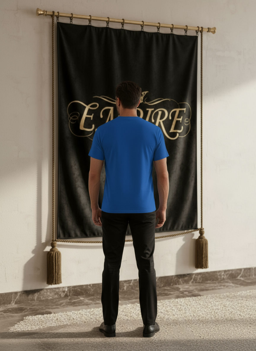 T-shirt bleu royal EMPIRE homme vue de dos
