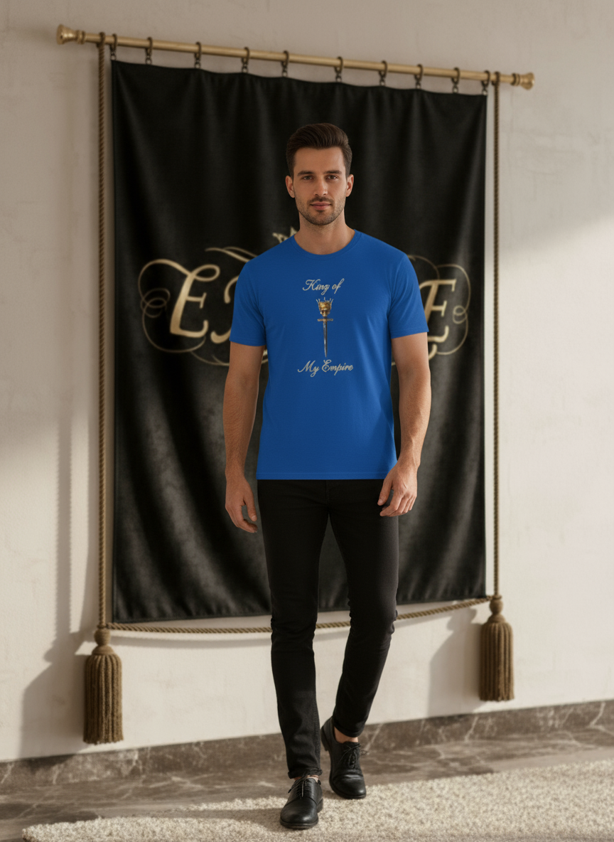 T-shirt bleu royal EMPIRE homme vue de face