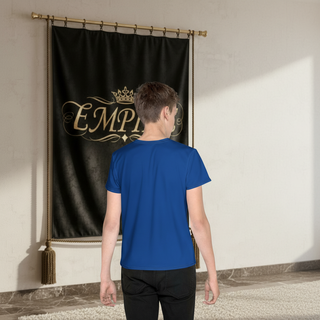 T-shirt bleu royal EMPIRE loup - Vue de dos