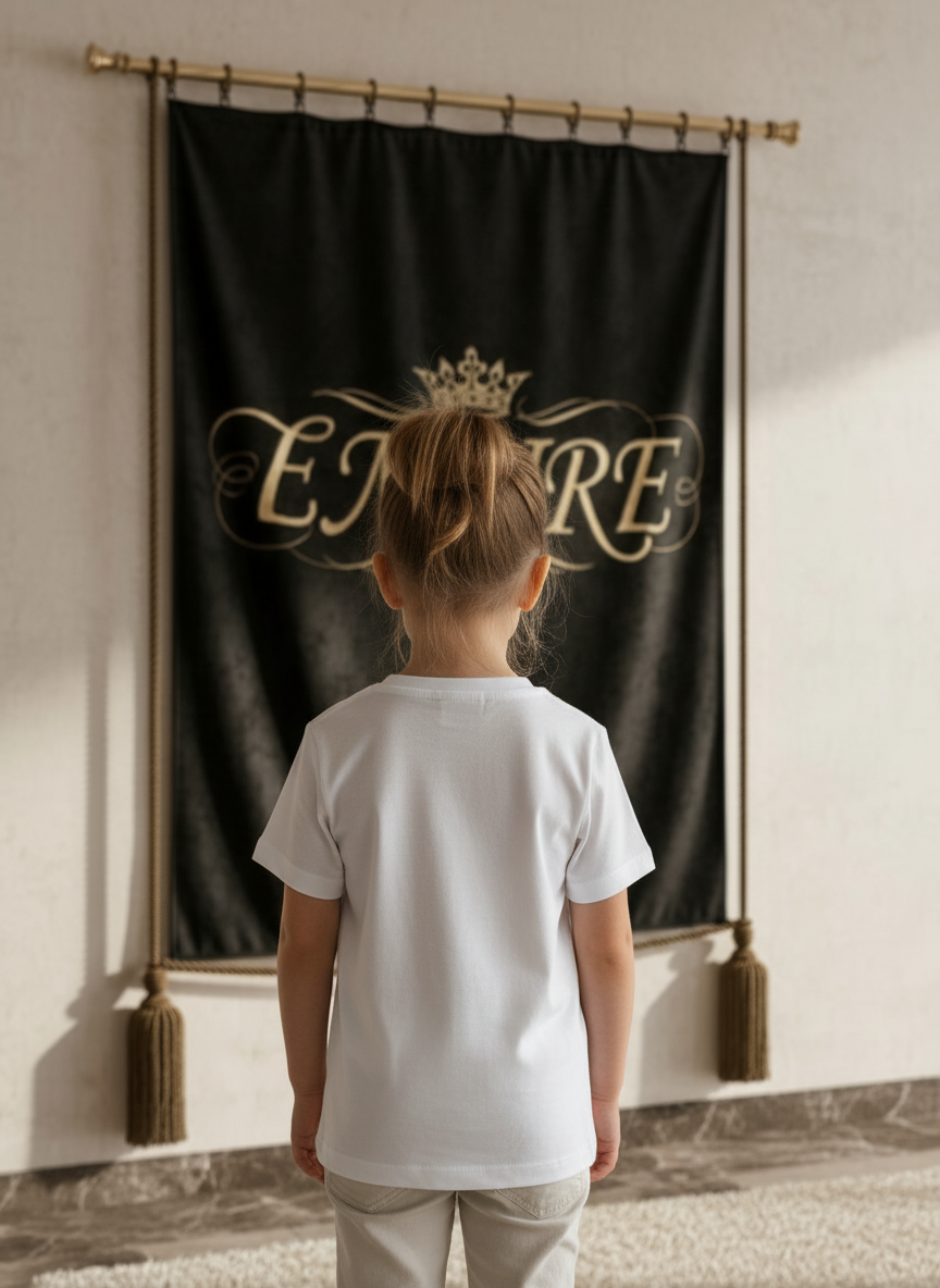 T-shirt enfant fille licorne blanc EMPIRE - Vue de dos
