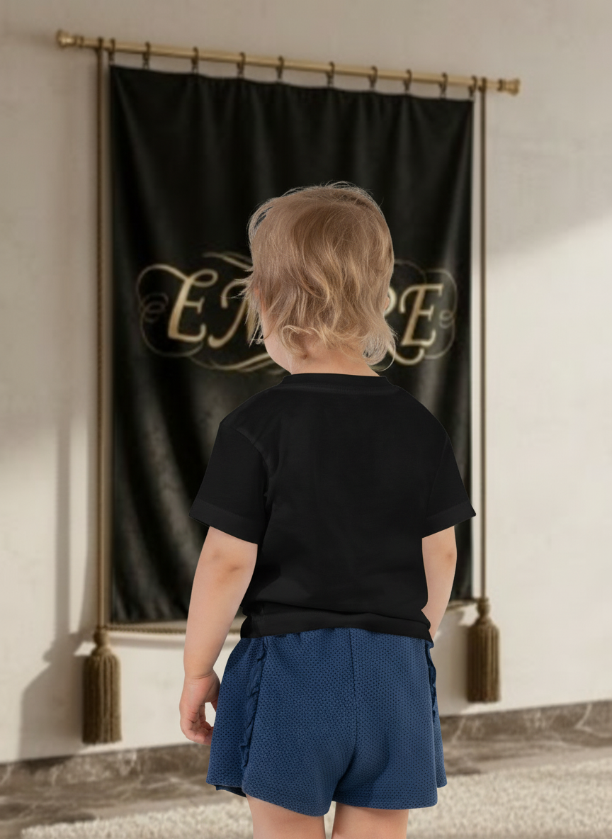 T-shirt enfant fille licorne noir EMPIRE - Vue de dos corrigée