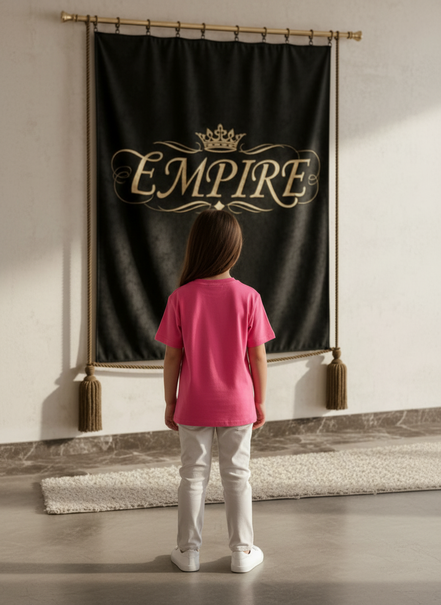 T-shirt enfant fille licorne rose EMPIRE - Vue de dos