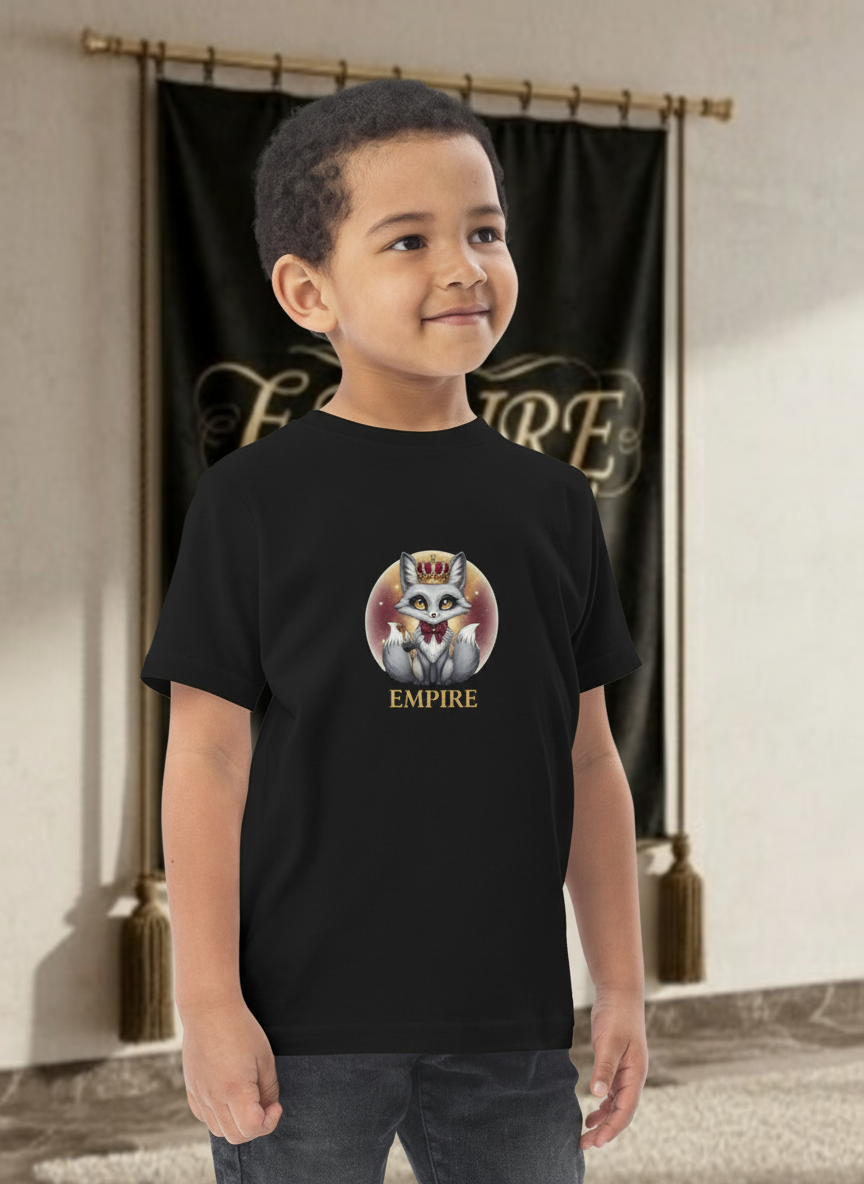 T-shirt enfant garçon chat royal noir EMPIRE - Vue de profil