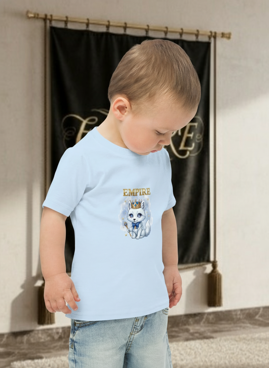 T-shirt enfant garçon chaton bleu EMPIRE - Vue de profil