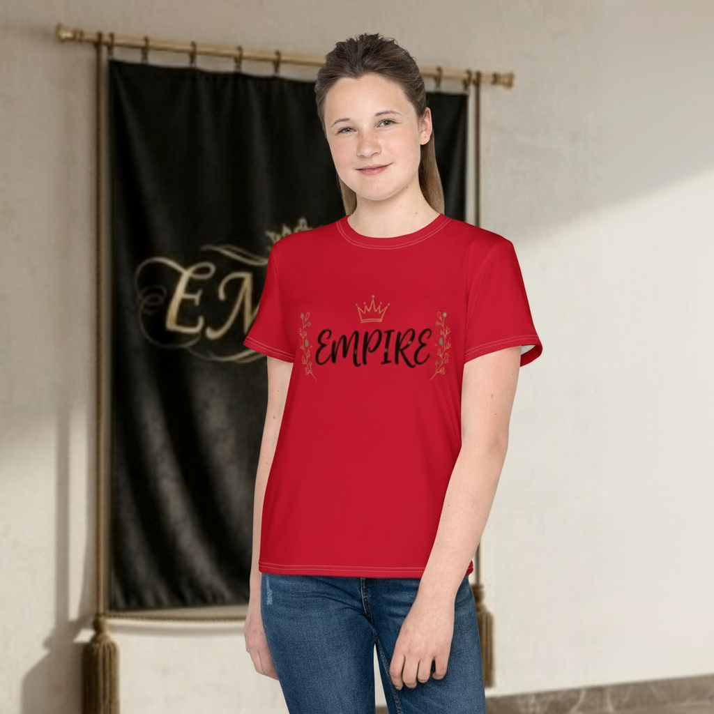 T-shirt fille rouge EMPIRE - Vue de face