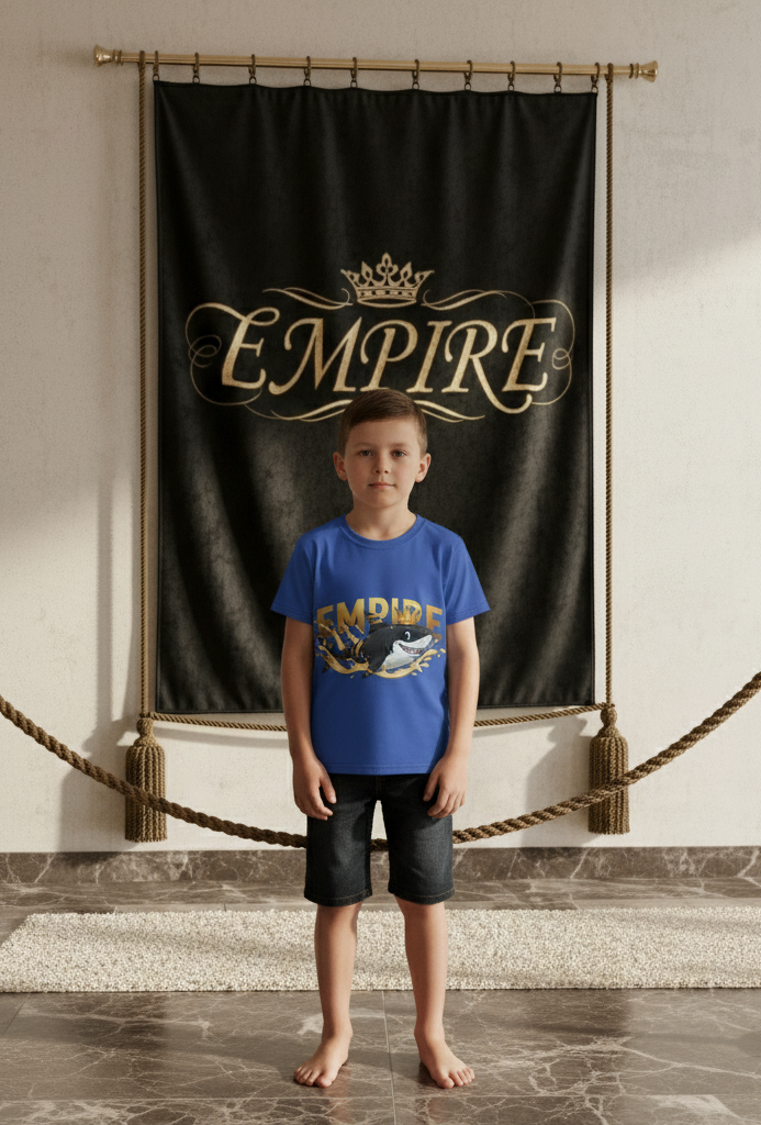 T-shirt garçon bleu EMPIRE - Vue de face