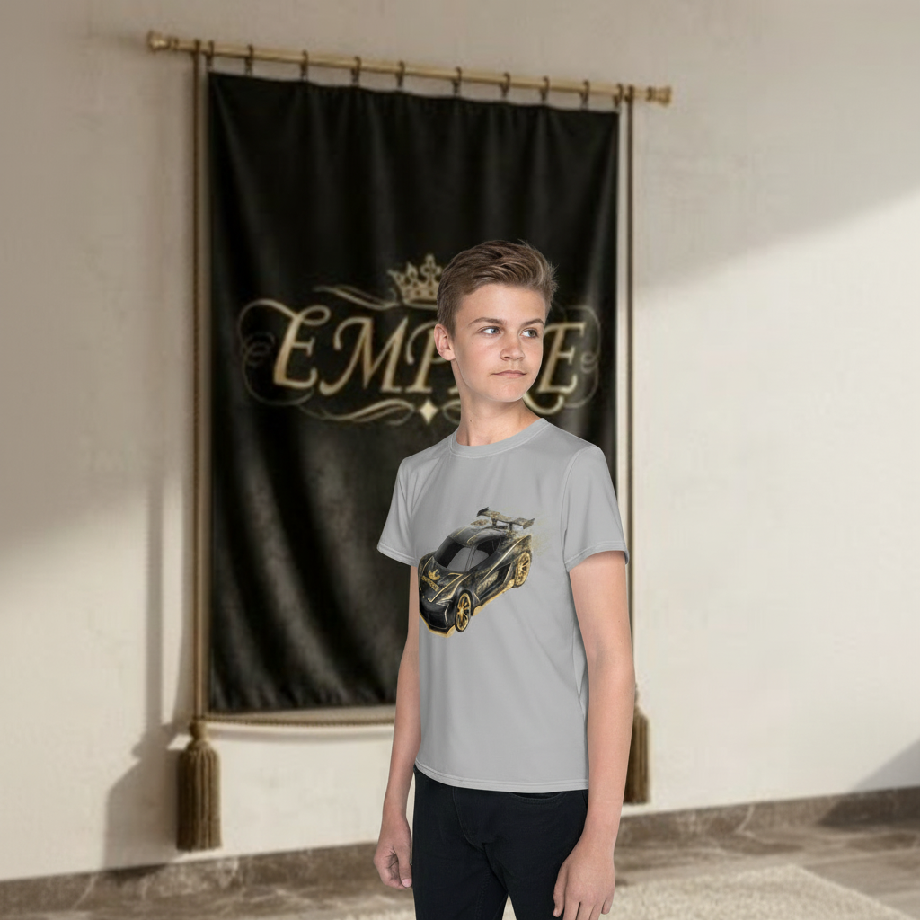 T-shirt garçon gris EMPIRE - Vue de profil