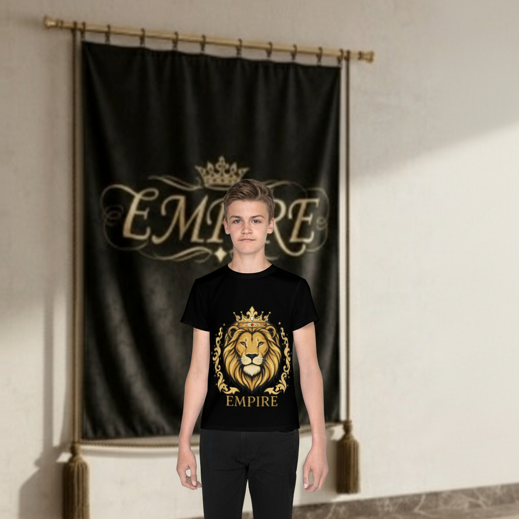 T-shirt garçon noir EMPIRE - Vue de face