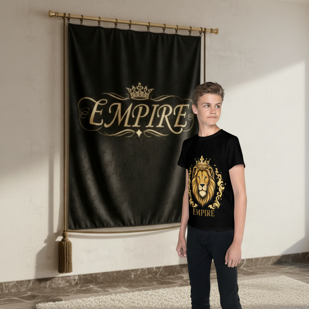 T-shirt garçon noir EMPIRE - Vue de profil