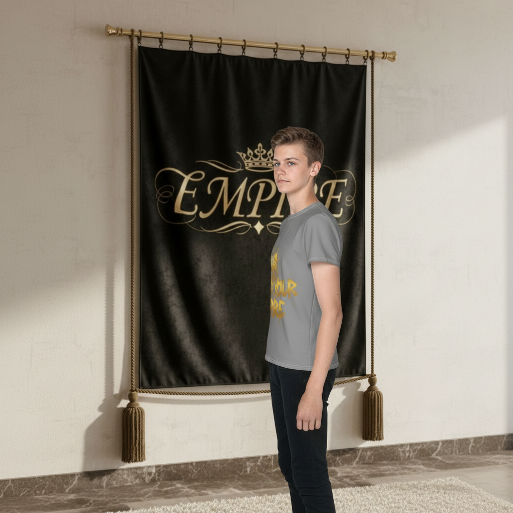 T-shirt gris Build Your EMPIRE - Vue de profil