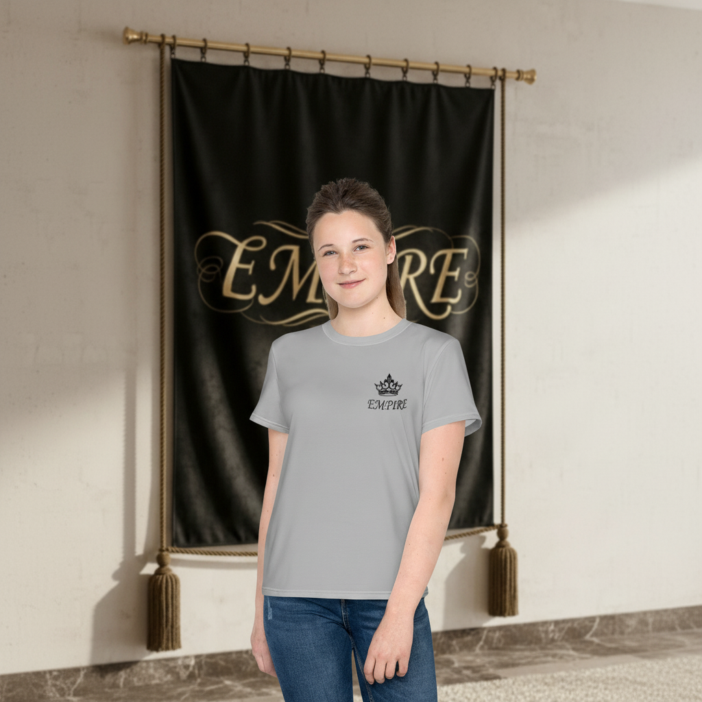 T-shirt gris EMPIRE rose dorée - Vue de face