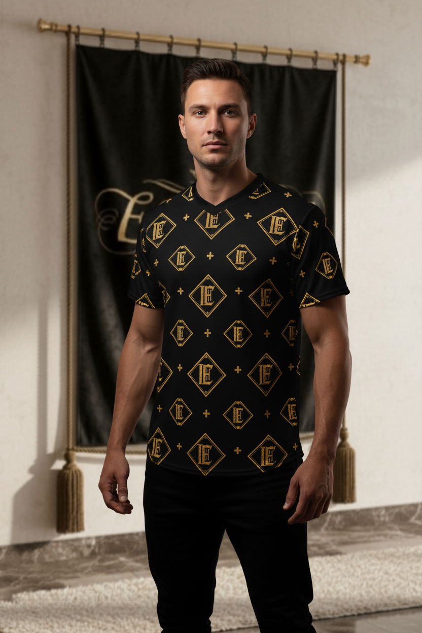 T-shirt Jersey "LE" Losanges Or - Face