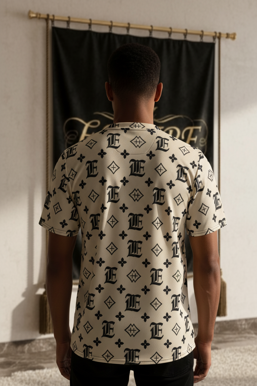 T-shirt Jersey Monogramme Empire Crème - Dos