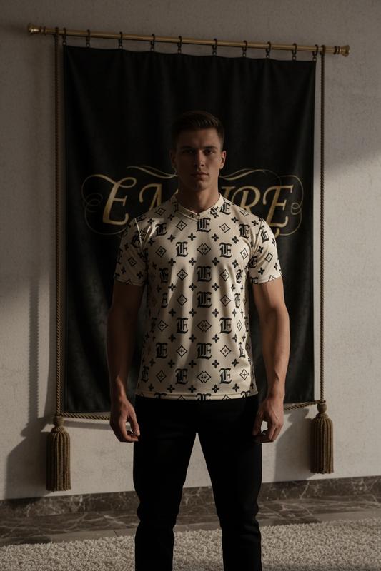 T-shirt Jersey Monogramme Empire Crème - Face