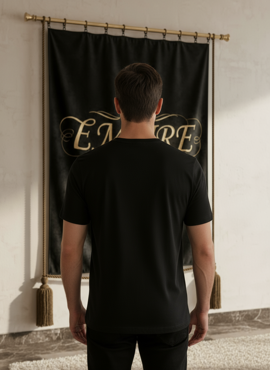 T-shirt noir EMPIRE homme vue de dos