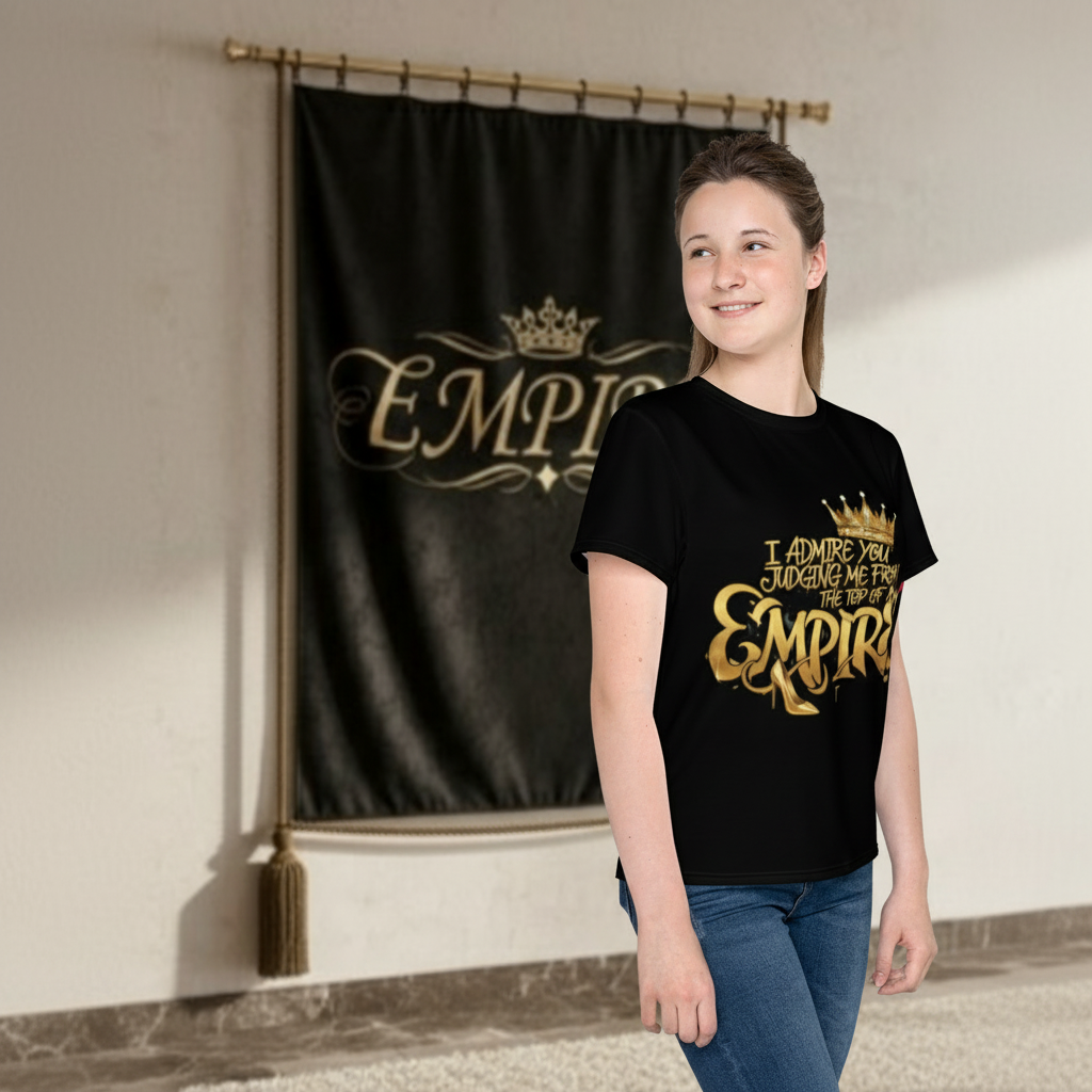 T-shirt noir I Admire You - Vue de profil droit