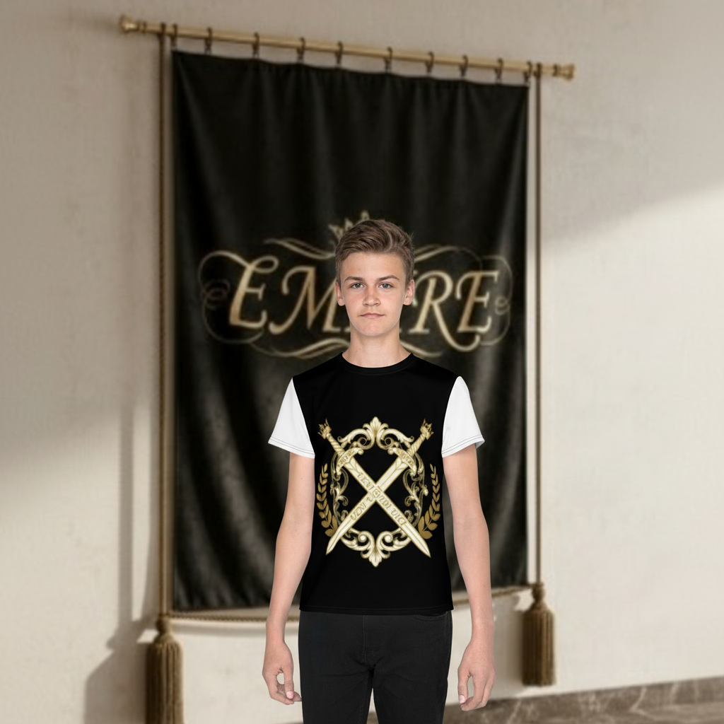 T-shirt épées croisées dorées - Vue de face