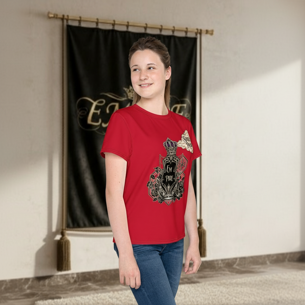 T-shirt rouge Smell of Power - Vue de profil droit