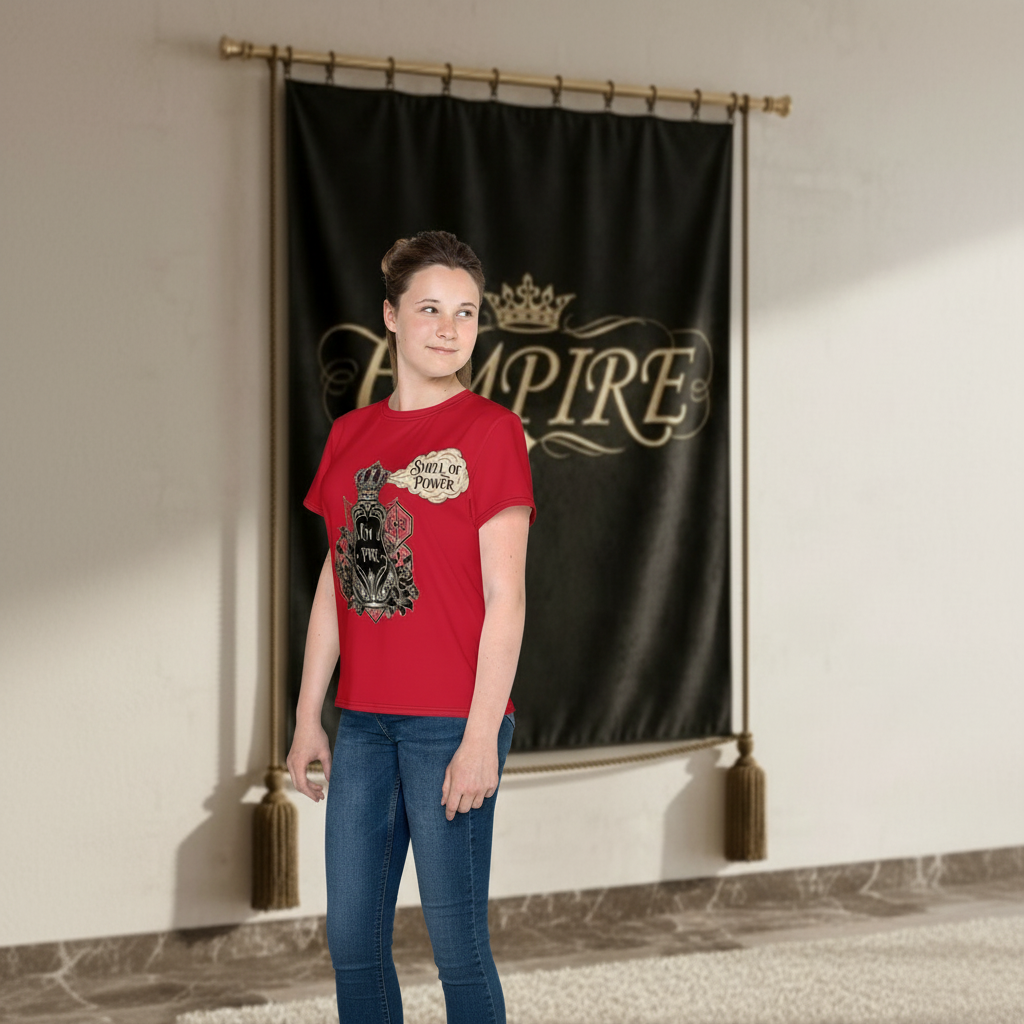 T-shirt rouge Smell of Power - Vue de profil gauche