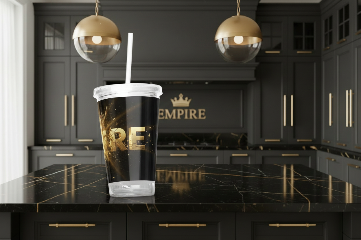 Tumbler Empire explosion dorée - Mockup 2