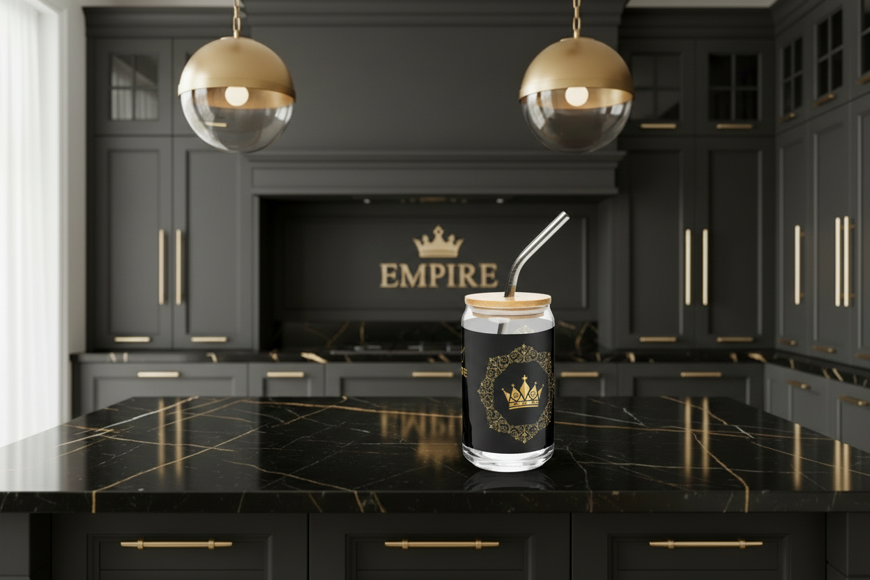 Verre Empire avec paille - Mockup 1